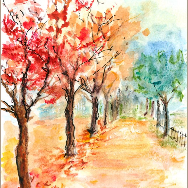 Autumn Road Paper Plates (Creator Uploaded)