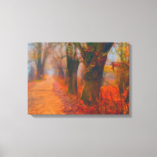 Autumn Road Through Forest Wall Art