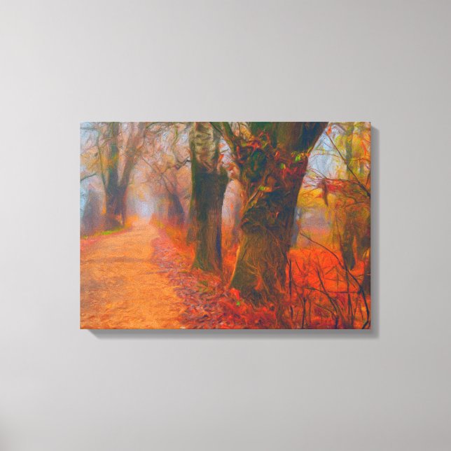 Autumn Road Through Forest Wall Art (Front)