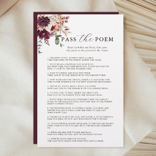Autumn Romance Floral Pass the Poem Bridal Game