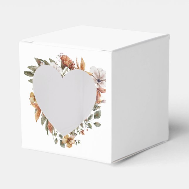 Autumn Romance Floral Wedding  Favour Box (Front Side)