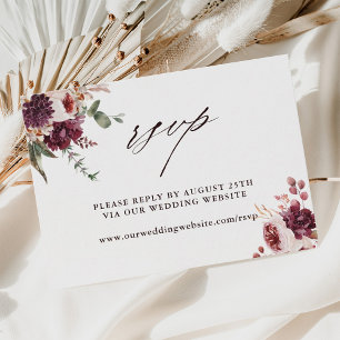 Autumn Romance Floral Wedding Website RSVP Enclosure Card