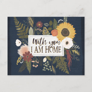 Autumn Romance III   With You I Am Home Postcard