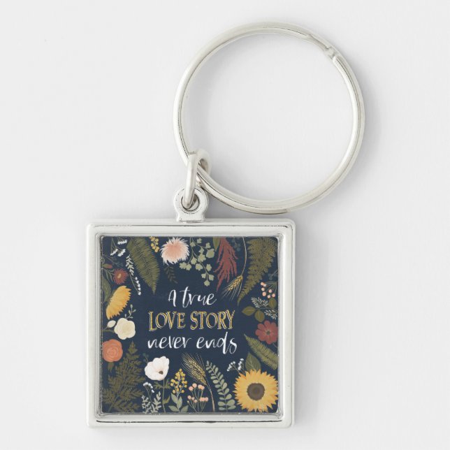Autumn Romance V | A True Love Story Never Ends Key Ring (Front)
