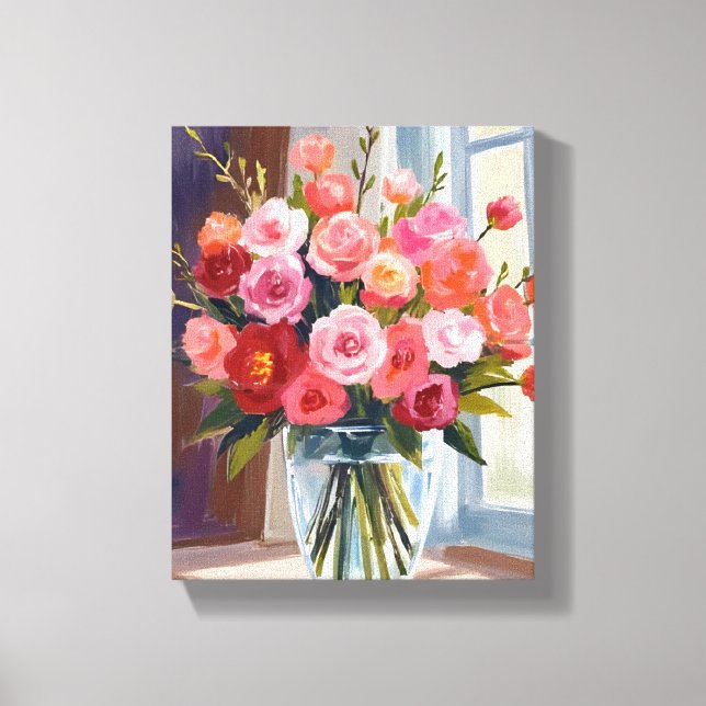 Autumn Rose Bouquet Floral Fall Canvas Print (Front)