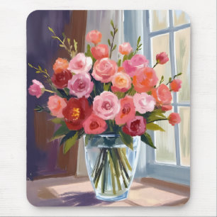 Autumn Rose Bouquet Floral Fall Mouse Pad