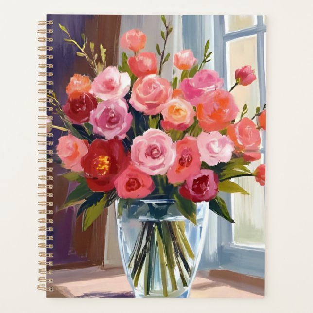 Autumn Rose Bouquet Floral Fall Planner (Front)