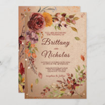 Autumn Rustic Bloom Burgundy Blush Fall Wedding