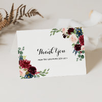 Autumn Rustic Burgundy Bridal Shower Thank You