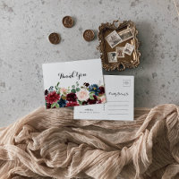 Autumn Rustic Burgundy Calligraphy Thank You