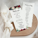 Autumn Rustic Burgundy Calligraphy Wedding Program Programme<br><div class="desc">This autumn rustic burgundy calligraphy wedding program is perfect for a modern wedding. The design features burgundy,  red,  navy,  blue and blush radiant and graceful hand-painted flowers,  inspiring natural beauty.</div>