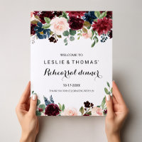 Autumn Rustic Burgundy Rehearsal dinner Welcome