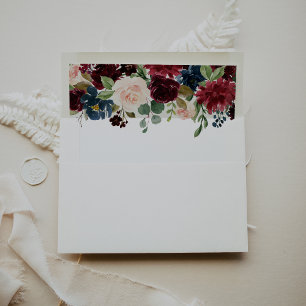 Autumn Rustic Burgundy Wedding Invitation Envelope