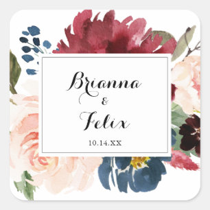 Autumn Rustic Calligraphy Wedding Envelope Seals