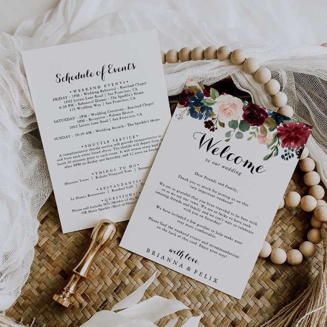 Autumn Rustic Calligraphy Wedding Welcome Letter (Creator Uploaded)