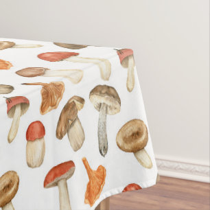 Autumn rustic country mushrooms  tablecloth