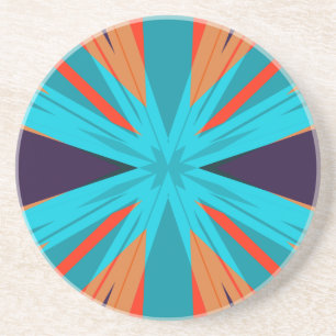 Autumn Rustic Country Turquoise Orange Purple Star Coaster