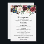 Autumn Rustic Dazzling Burgundy Kissing Menu<br><div class="desc">This autumn rustic dazzling burgundy kissing menu is perfect for a modern wedding reception. The design features burgundy,  red,  navy,  blue and blush radiant and graceful hand-painted flowers,  inspiring natural beauty.</div>