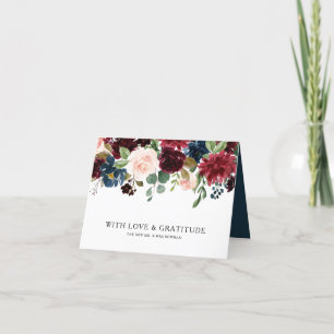 Autumn Rustic Dazzling Burgundy Thank You Card