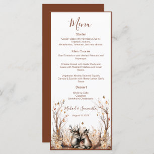Autumn Rustic Deer Wedding Collection Menu