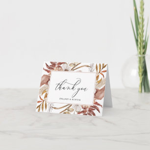 Autumn Rustic Floral Framed Personalised Thank You Card