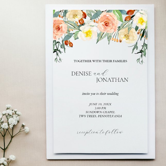 Autumn Rustic Floral Wedding Invitation (Creator Uploaded)