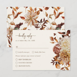 Autumn Rustic Leaves RSVP Card