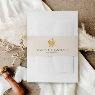 Autumn Rustic Minimalist Wedding Invitation Belly Band