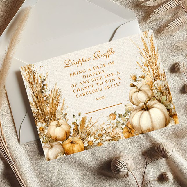 Autumn Rustic Pumpkin Diapper Raffle Enclosure Card (Creator Uploaded)