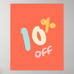 Autumn Sale Sign, Retail Store Signage, 10% Off Poster