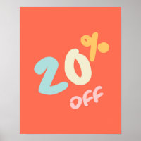 Autumn Sale Sign, Retail Store Signage, 20% Off