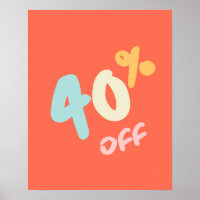 Autumn Sale Sign, Retail Store Signage, 40% Off