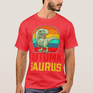 Autumn Saurus Family Reunion Last Name Team Funny T-Shirt