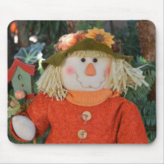 Autumn Scarecrow Doll Mouse Pad
