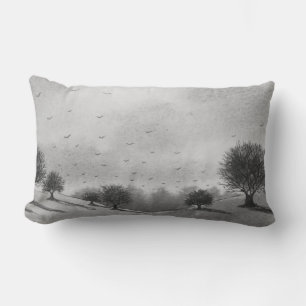 autumn scenic hills and woodland landscape lumbar cushion
