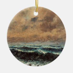 Autumn Sea – Gustave Courbet Ceramic Tree Decoration