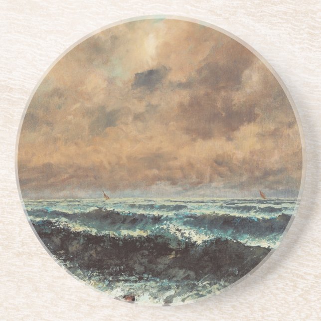 Autumn Sea – Gustave Courbet Coaster (Front)