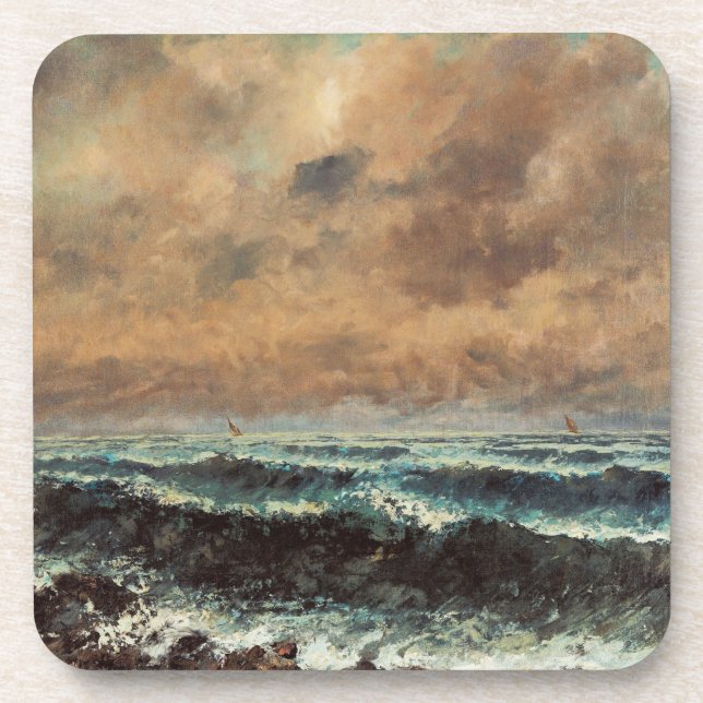 Autumn Sea – Gustave Courbet Coaster (Front)