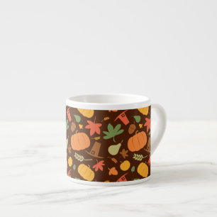 Autumn seamless background, Thanksgiving day. Espresso Cup