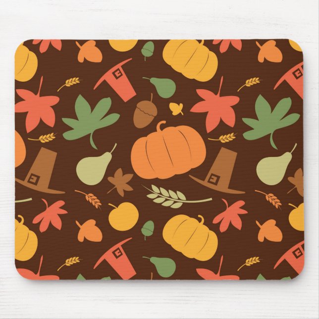 Autumn seamless background, Thanksgiving day. Mouse Pad (Front)