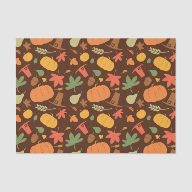 Autumn seamless background, Thanksgiving day. Tissue Paper (Front)