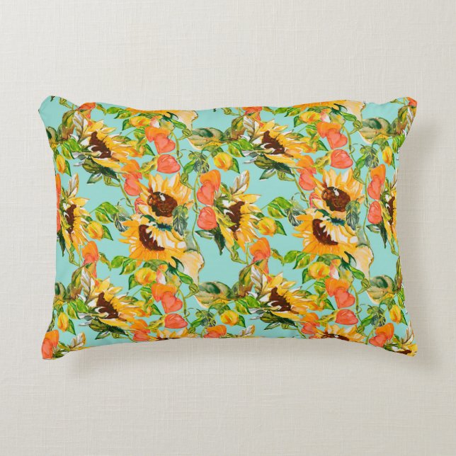 Autumn seamless pattern decorative cushion (Front)