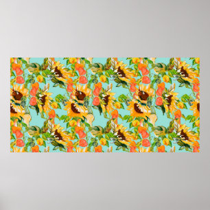 Autumn seamless pattern poster