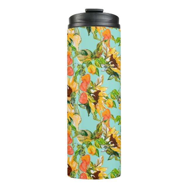 Autumn seamless pattern thermal tumbler (Front)