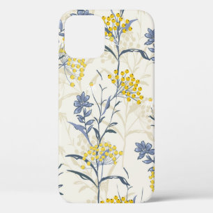 Autumn seamless pattern vintage with yellow berrie iPhone 12 case