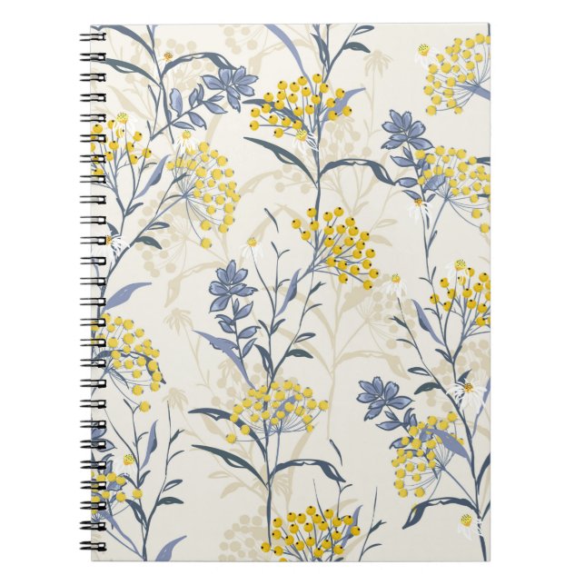 Autumn seamless pattern vintage with yellow berrie notebook (Front)
