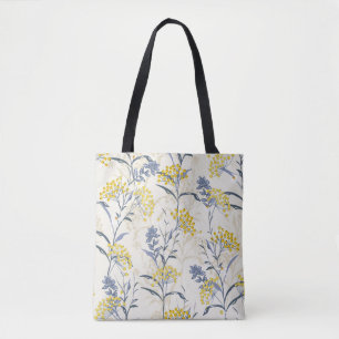 Autumn seamless pattern vintage with yellow berrie tote bag