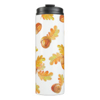 autumn seamless pattern with colourful oak leaves 