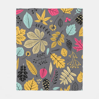 Autumn seamless pattern with leaf, autumn leaf bac fleece blanket