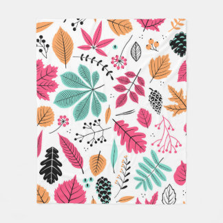 Autumn seamless pattern with leaf, autumn leaf bac fleece blanket